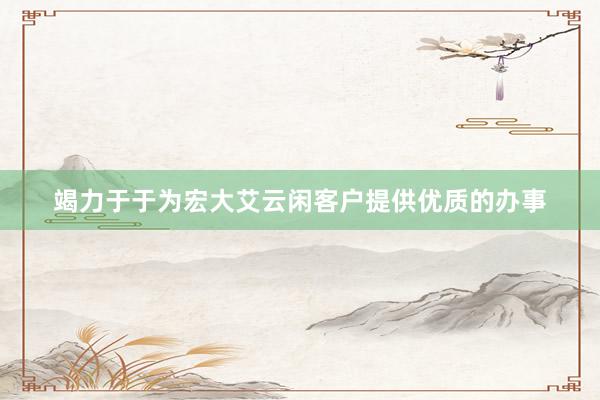 竭力于于为宏大艾云闲客户提供优质的办事